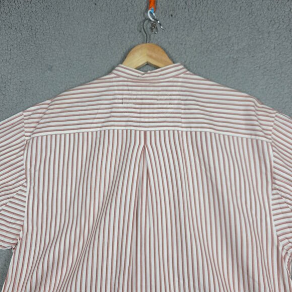 VTG Duluth Trading Button Down Shirt Mens Size Large Collarless Striped Loose - Picture 4 of 12